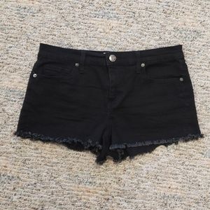Black jean shorts